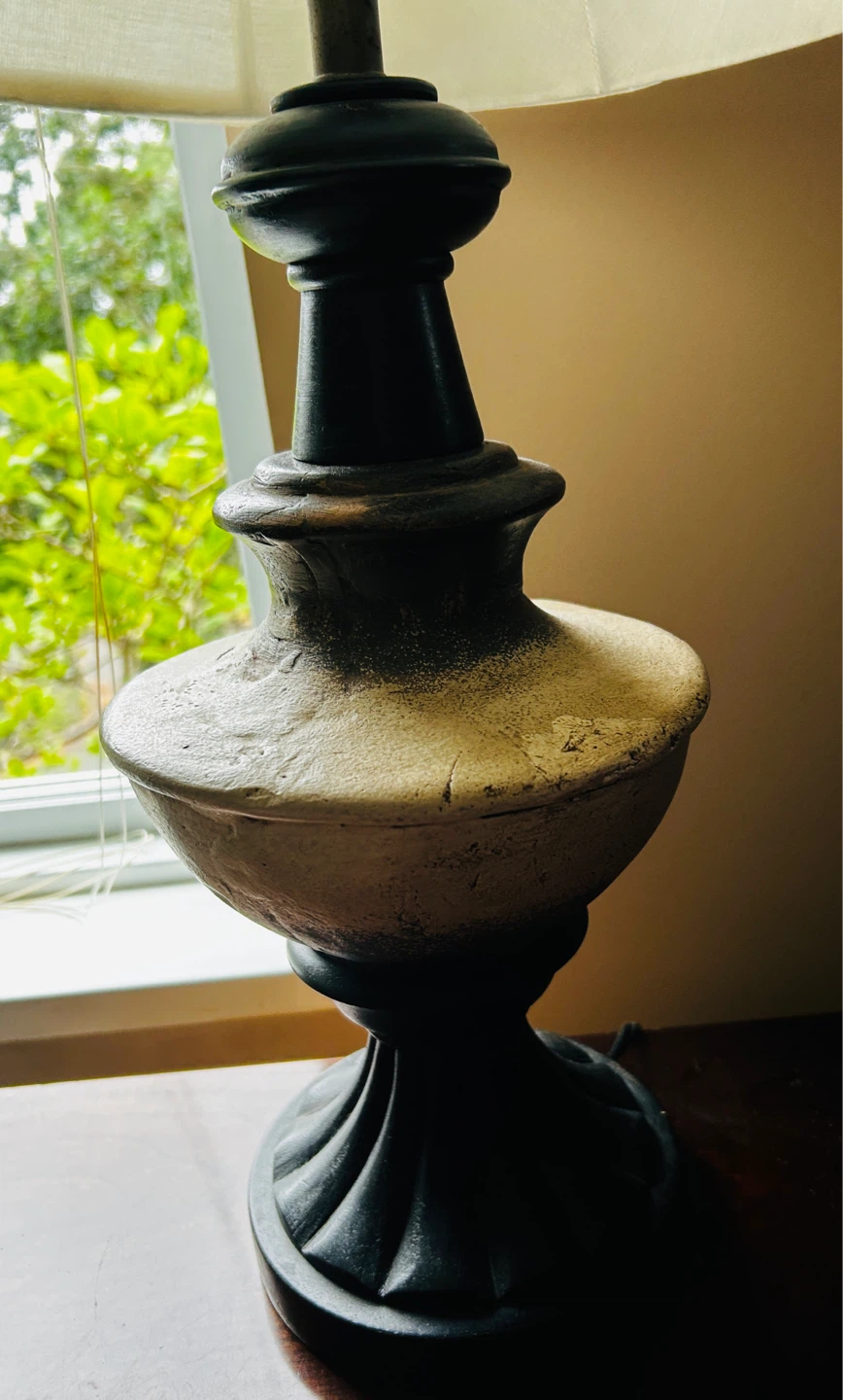 2 Table Lamps with unique stone bases - photo 3