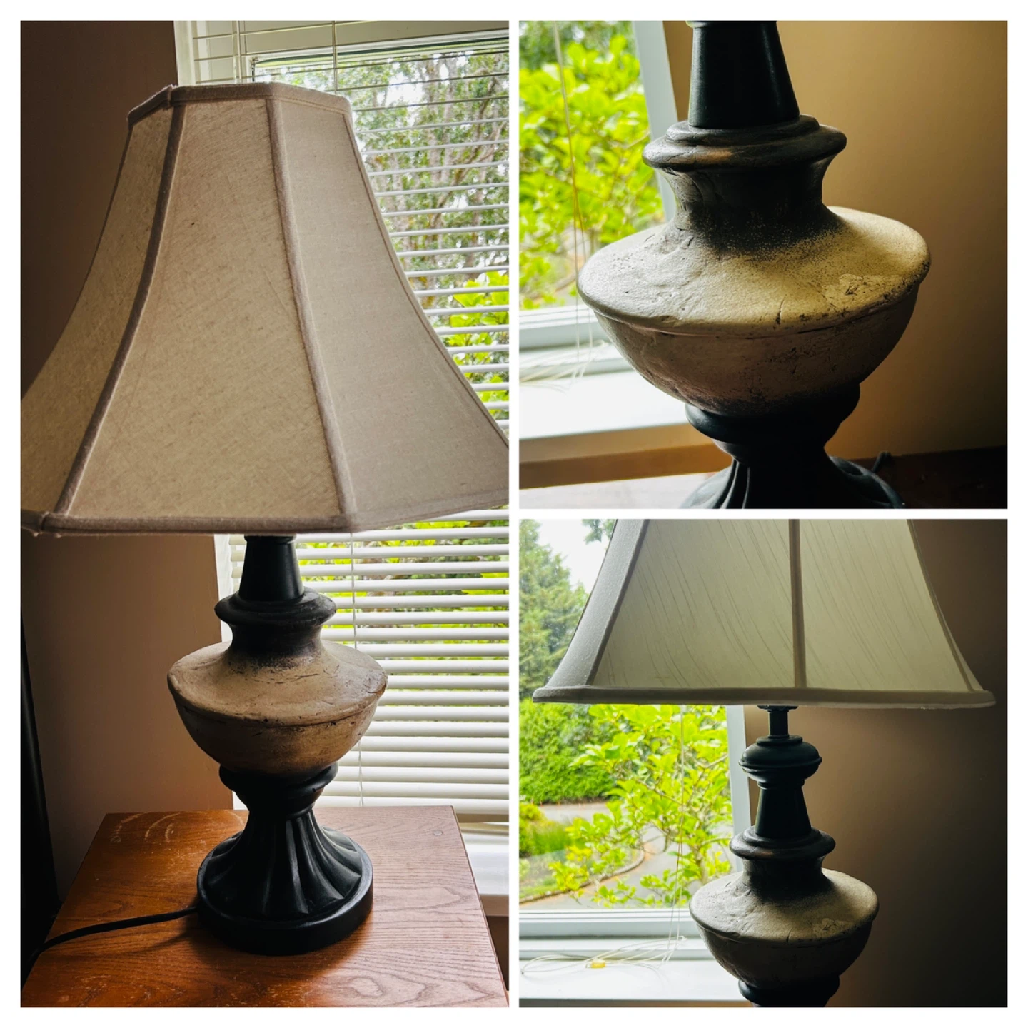 2 Table Lamps with unique stone bases