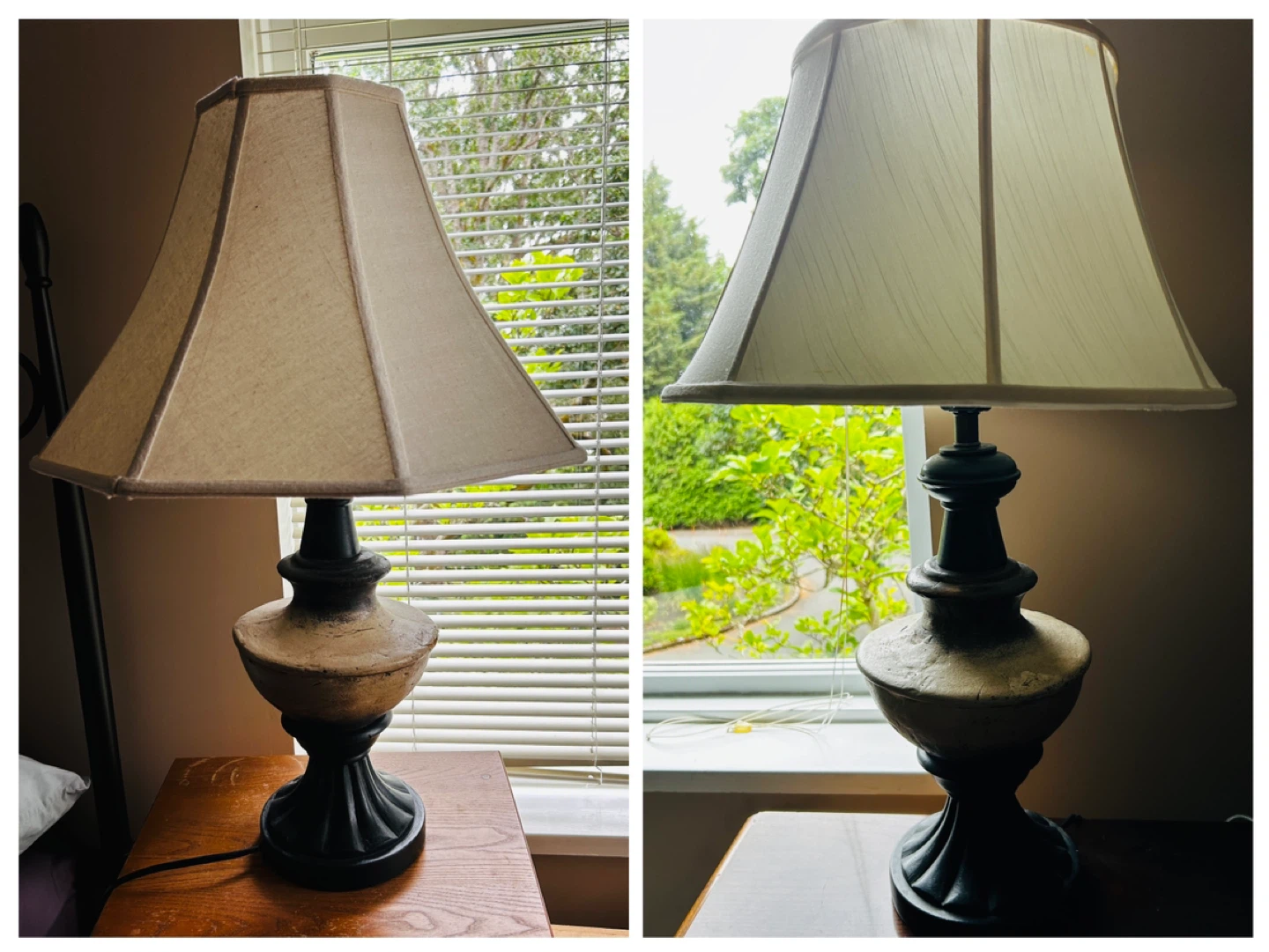 2 Table Lamps with unique stone bases - photo 2