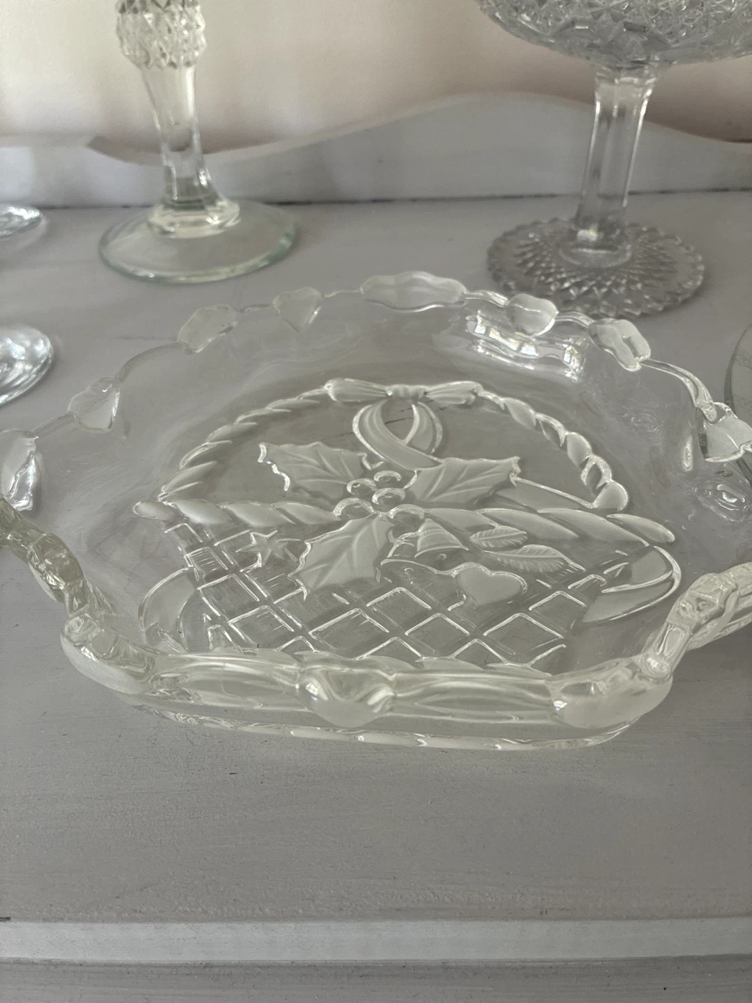 Clear Glass Christmas Bowl - photo 2
