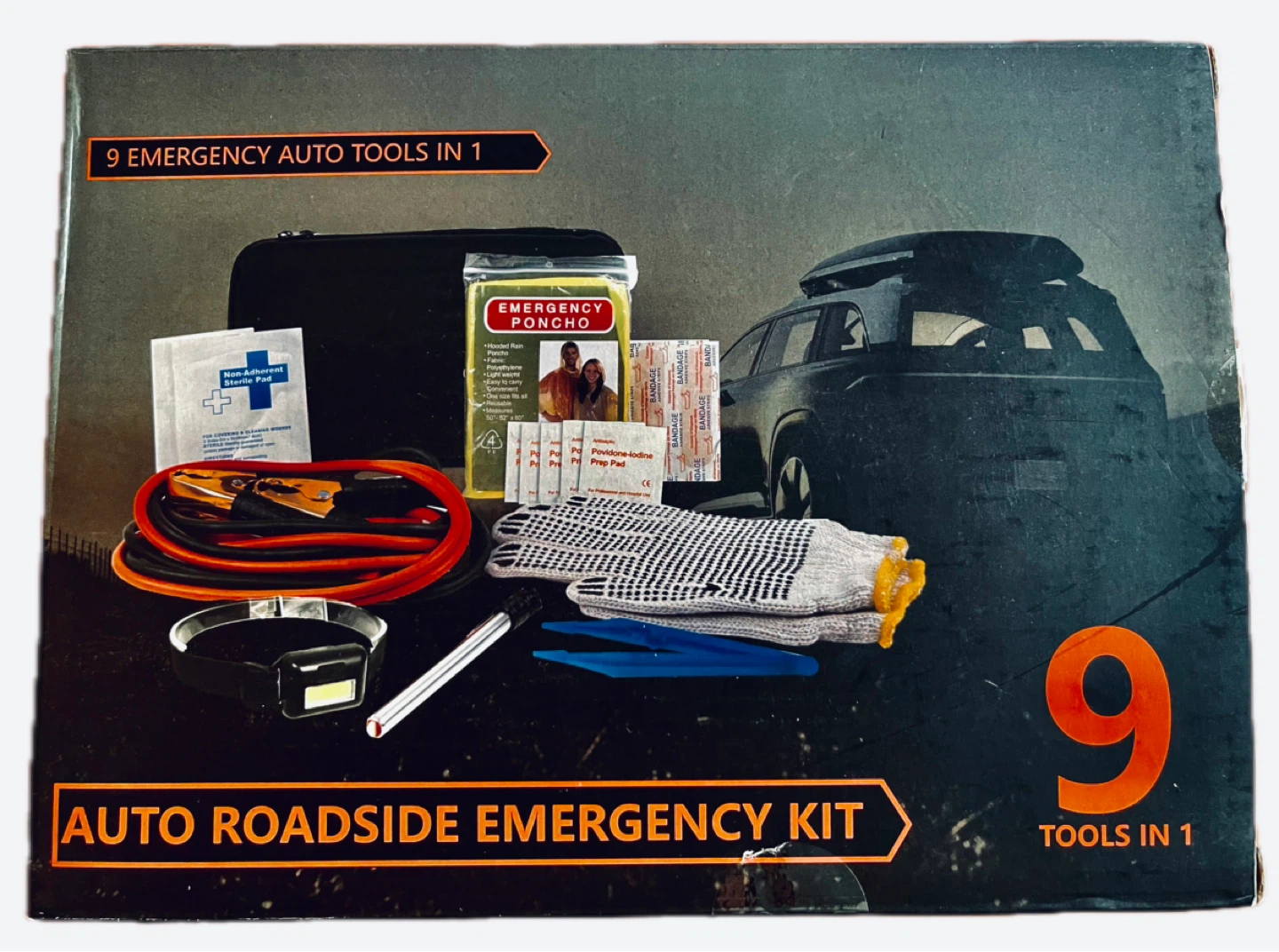 🚗COUGEO 9-in-1 Auto Roadside Emergency Kit🚗