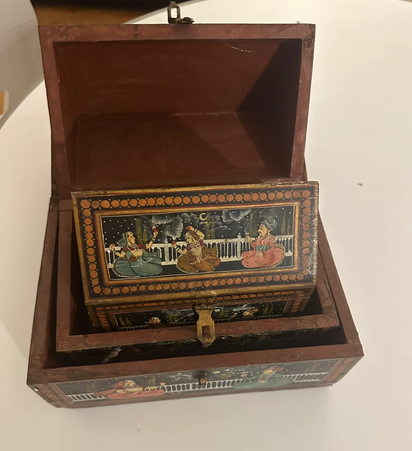 Vintage Hand-Painted Decorative Nesting Boxes