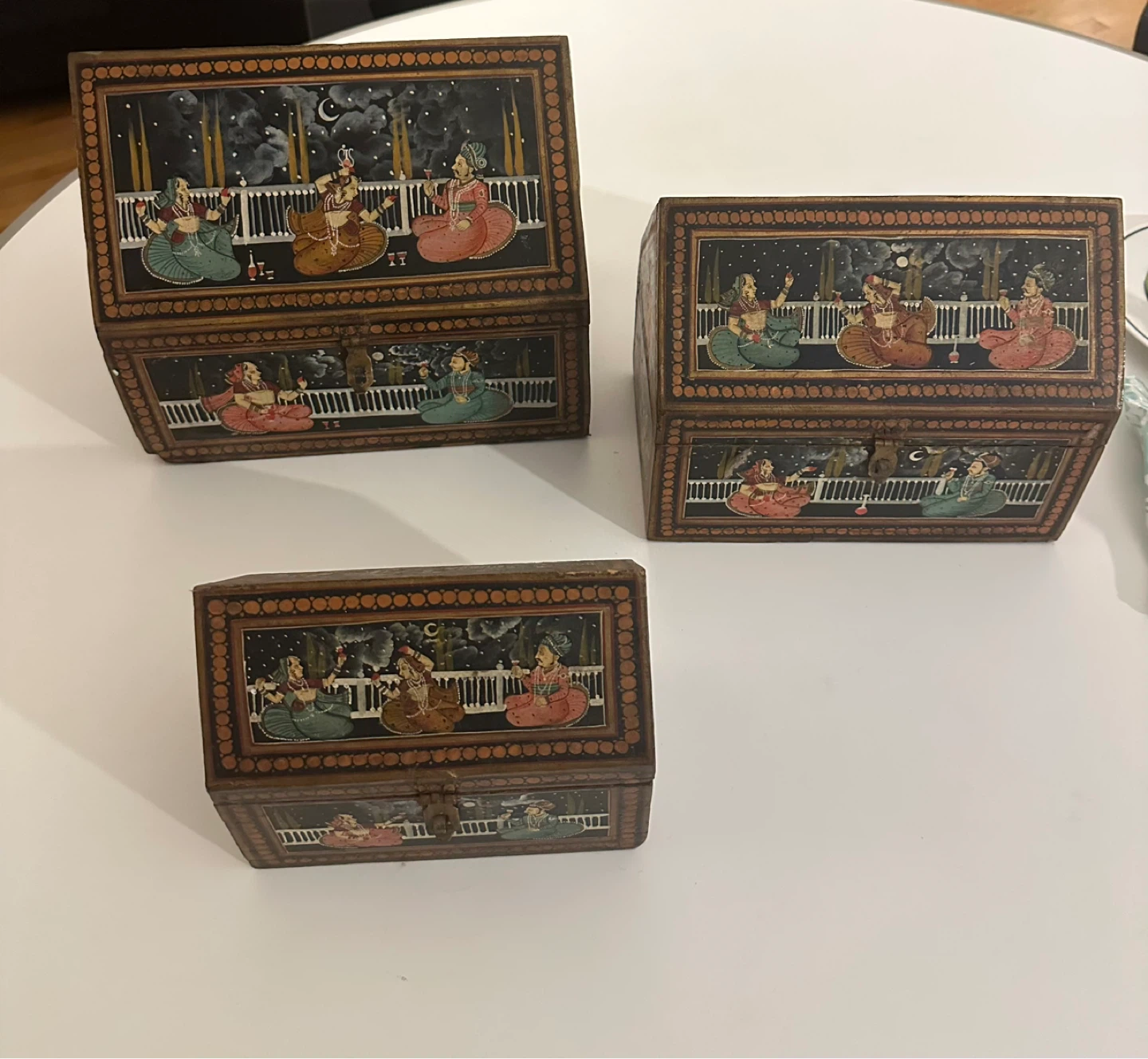 Vintage Hand-Painted Decorative Nesting Boxes - photo 2