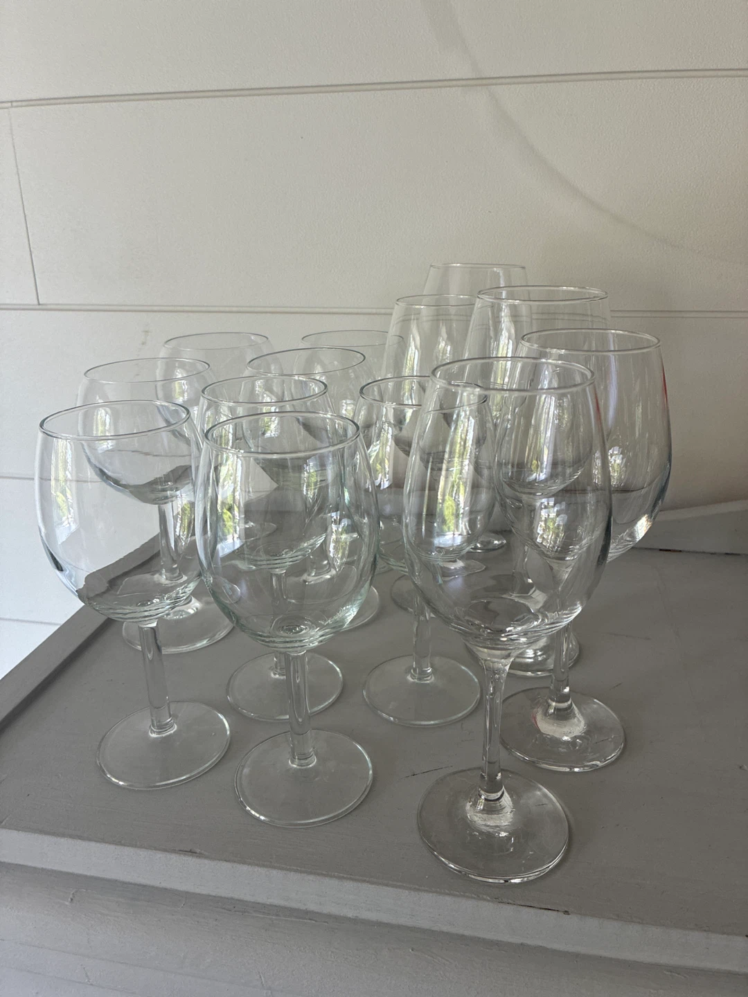 Set of 13 Clear Wine Glasses