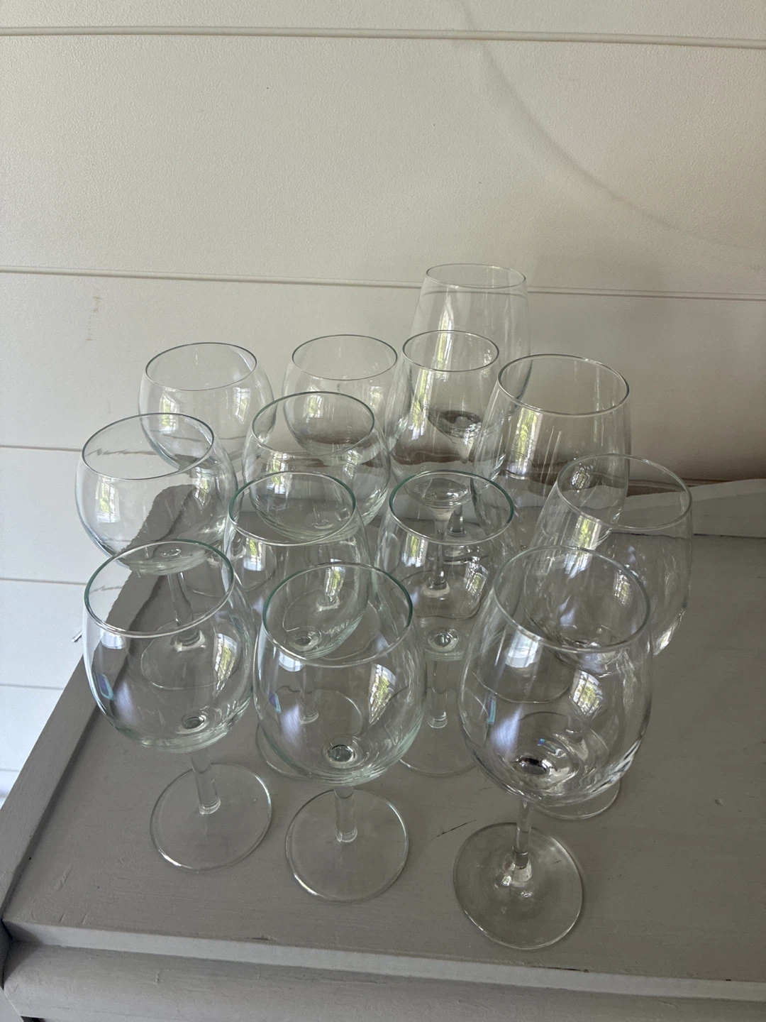 Set of 13 Clear Wine Glasses - photo 2