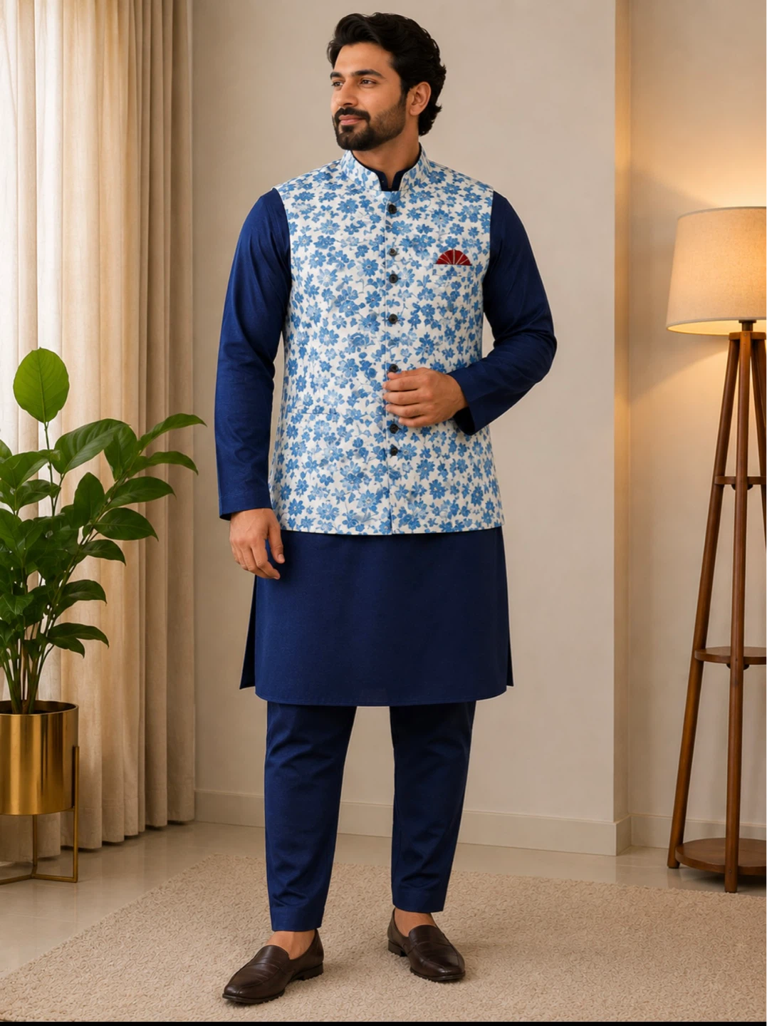 Skavij Floral Vest & Pants Set - XL