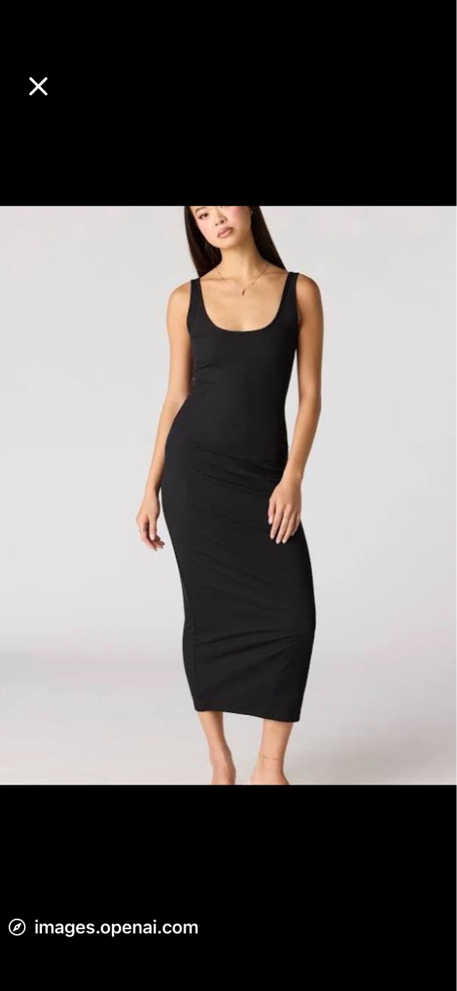 H&M Black Ribbed Midi Dress