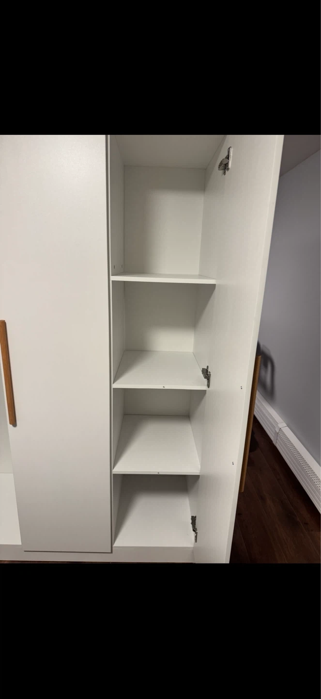 White Wardrobe with Wooden Handles - photo 5