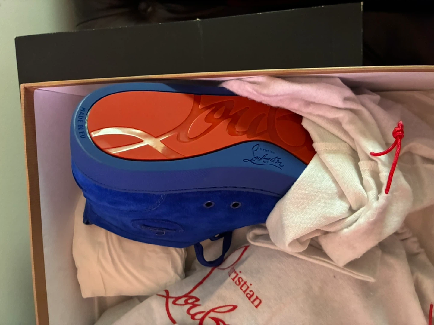 Christian Louboutin Blue Suede Sneakers