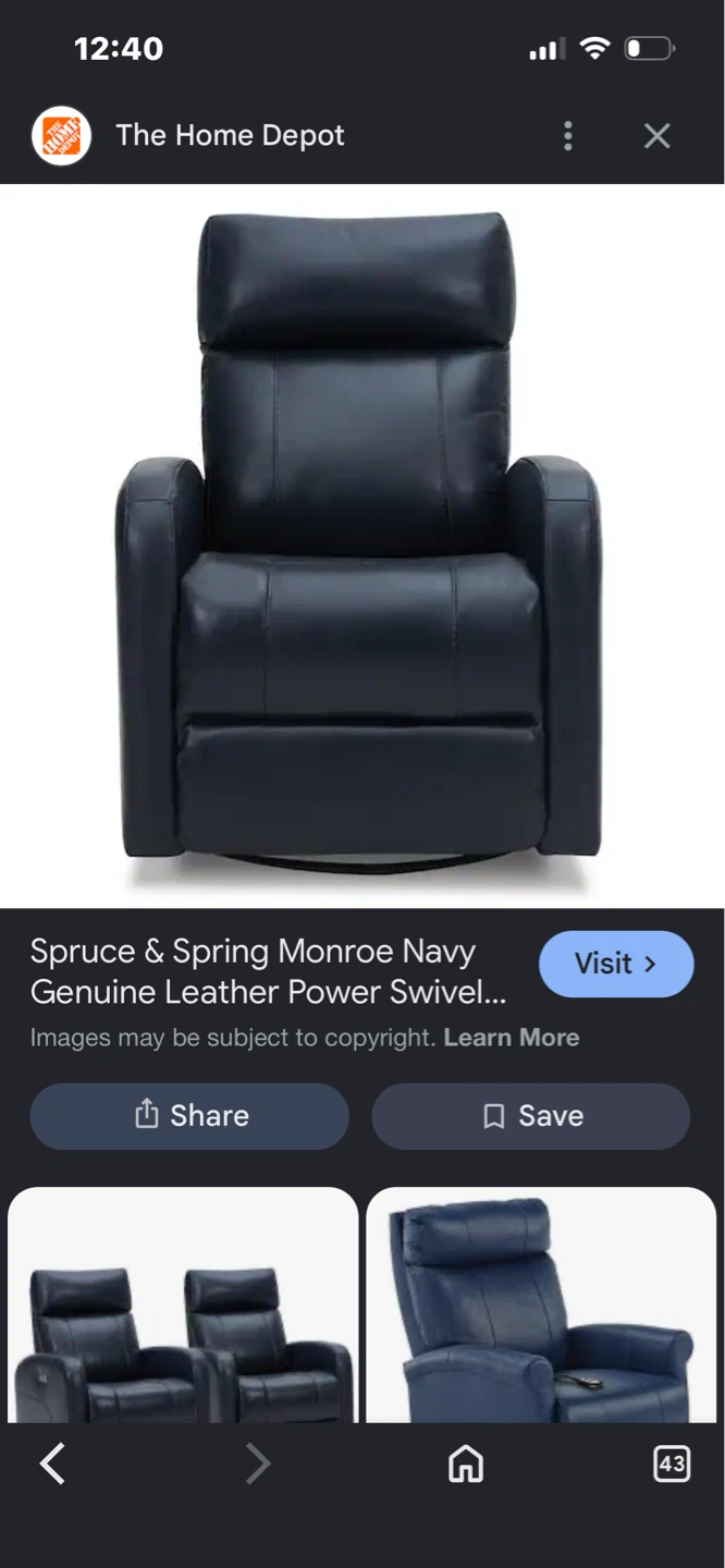 Black Leather Recliner - photo 3