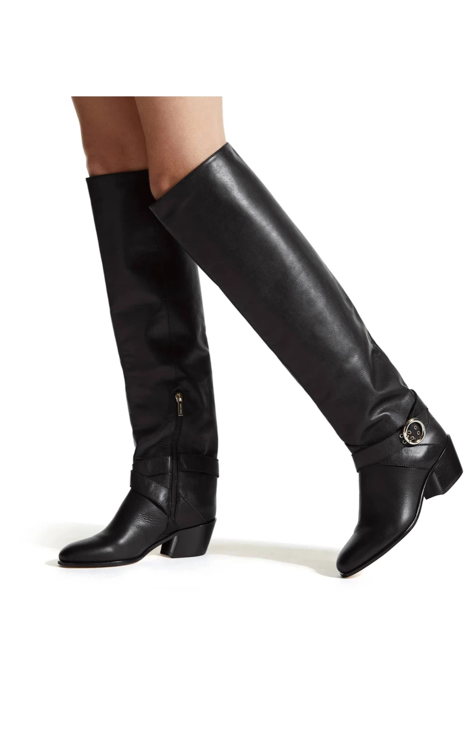 Authentic Brand New Jimmy Choo Black Leather Knee-High Boots - photo 2