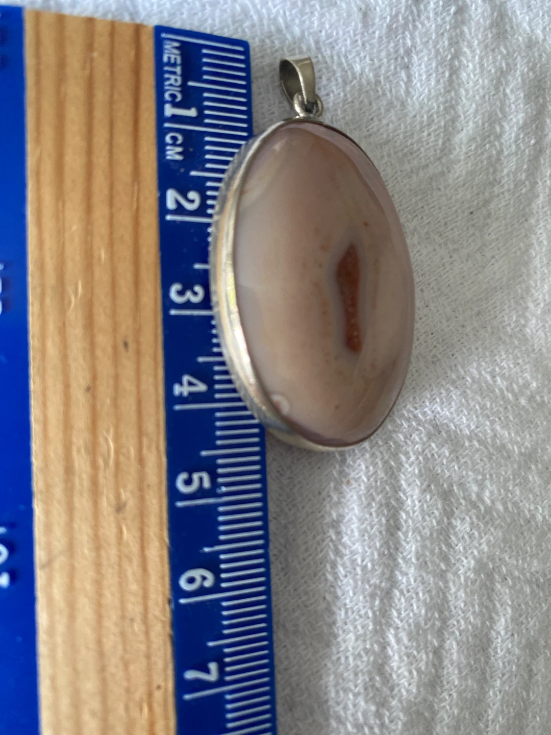 Silver Oval Agate Pendant - photo 2