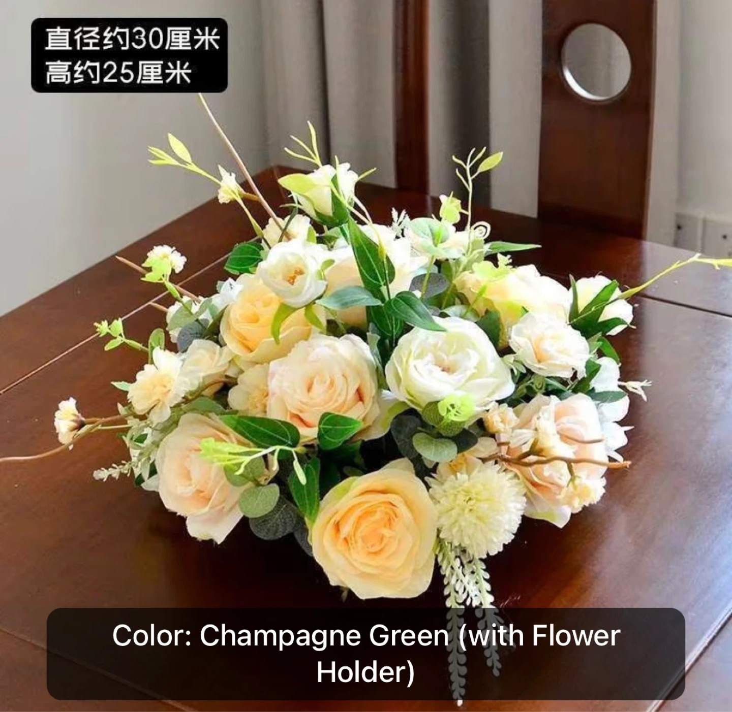 10 Artificial Flower Arrangement - Champagne Green