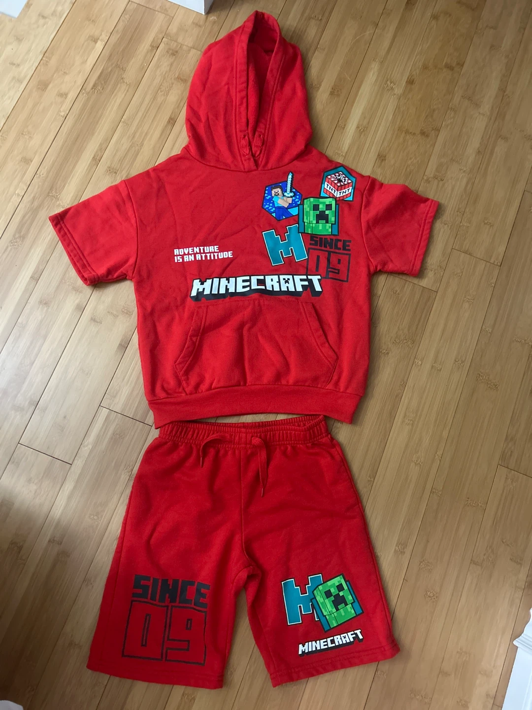 Minecraft Hoodie and Shorts Set
