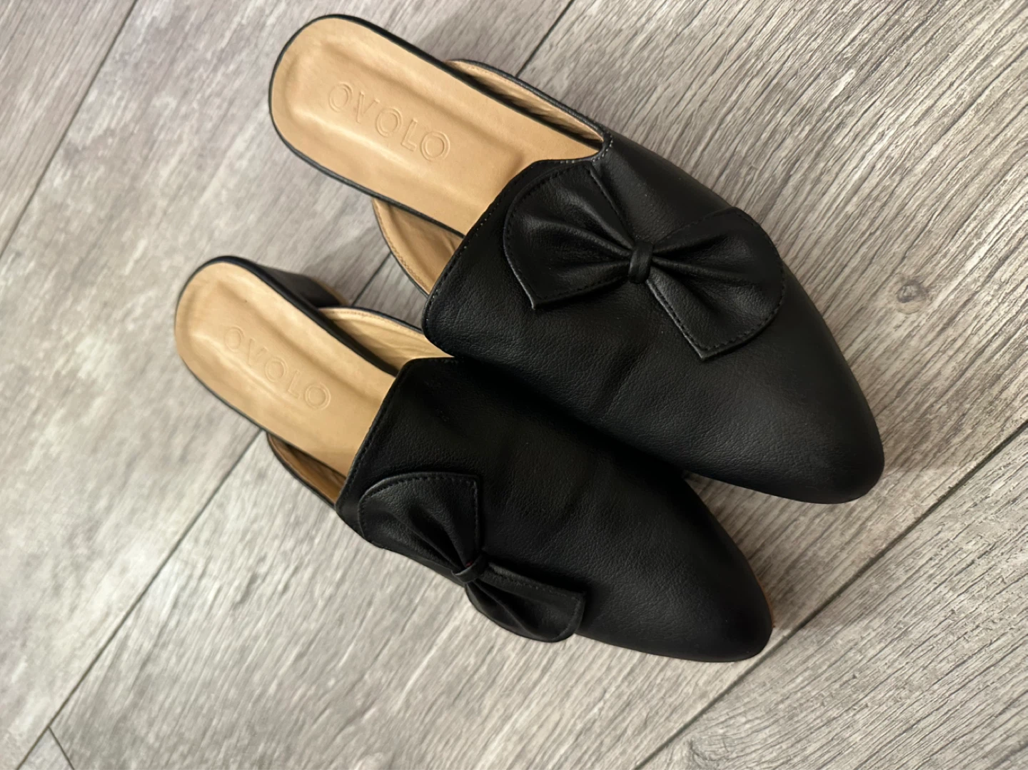 Black Bow Mule Flats Women's Shoes - photo 2