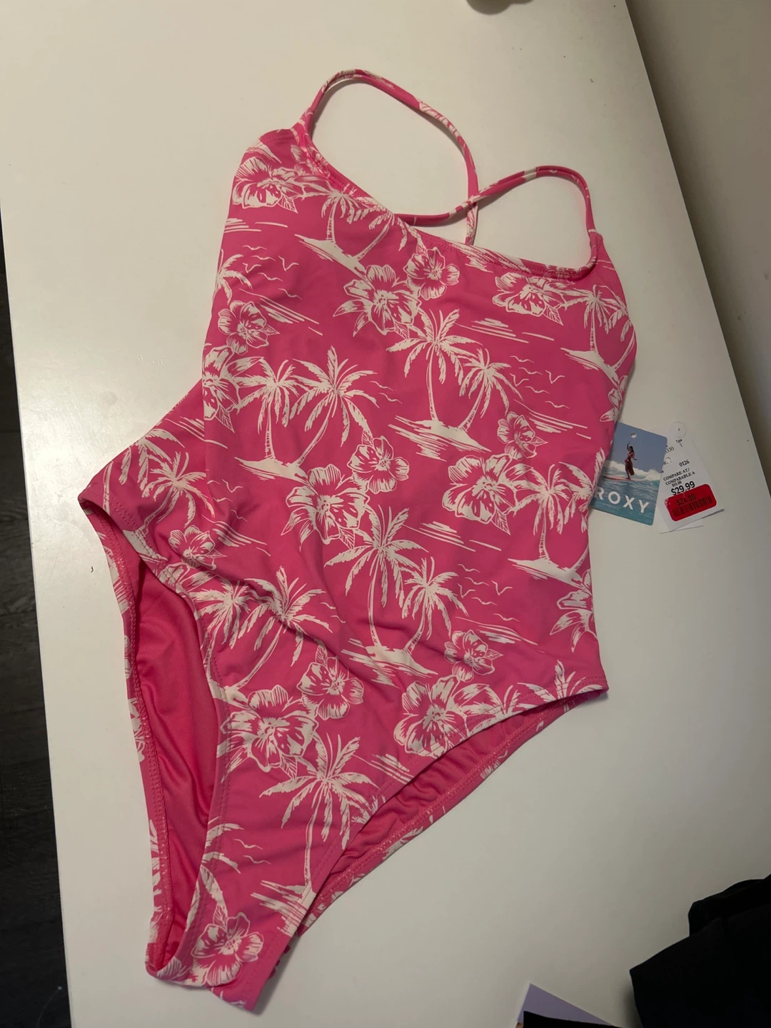 Roxy One-Piece Swimsuit - Pink Tropical Print