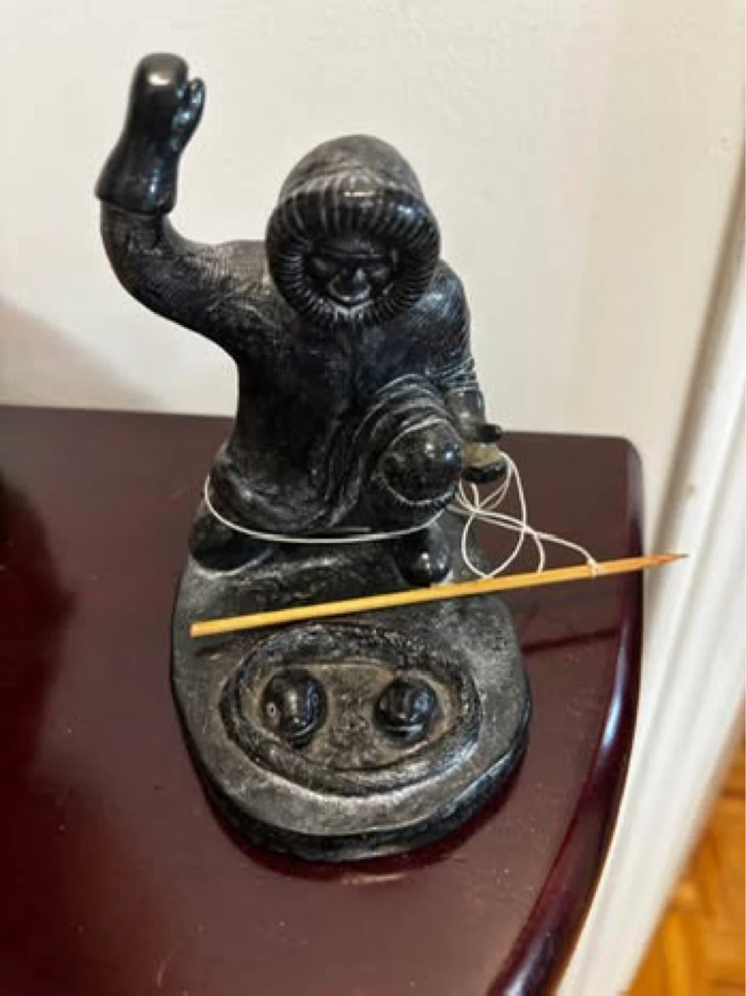 Vintage Stone Carving Figurine - Fisherman - photo 2