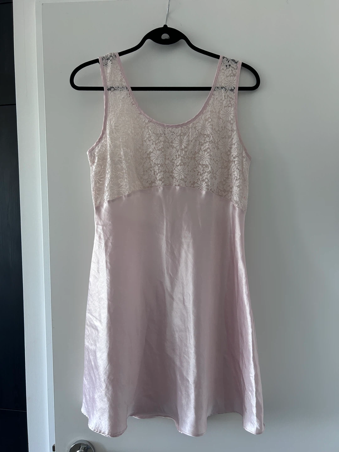Versailles Pink Satin Lace Slip Dress - photo 2