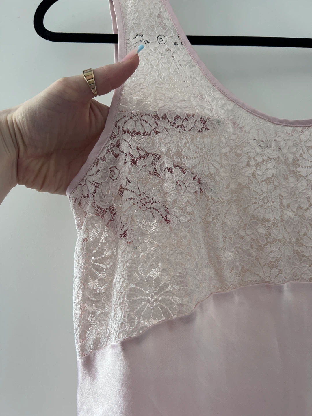 Versailles Pink Satin Lace Slip Dress - photo 4