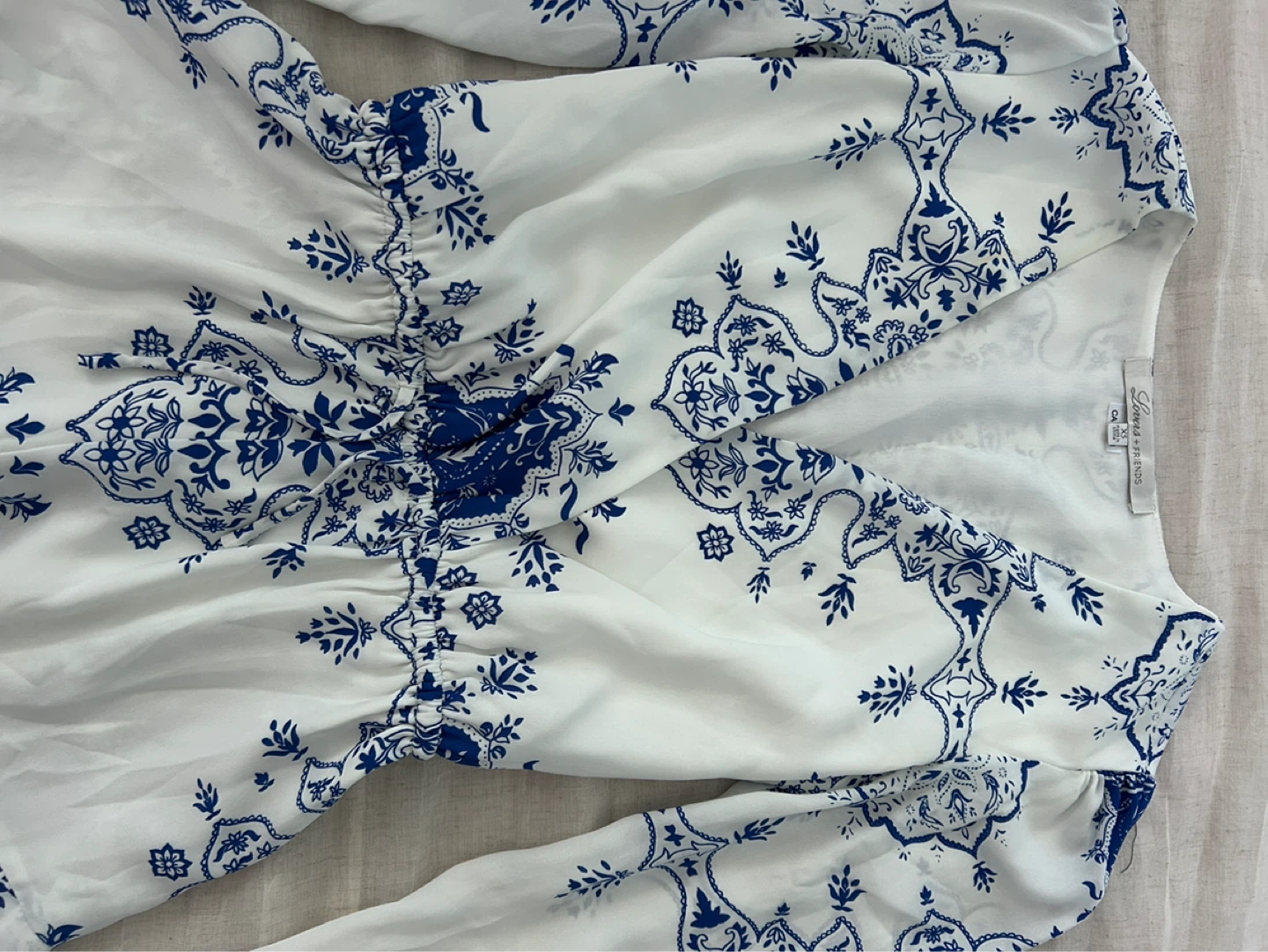 White & Blue Patterned Romper - photo 3