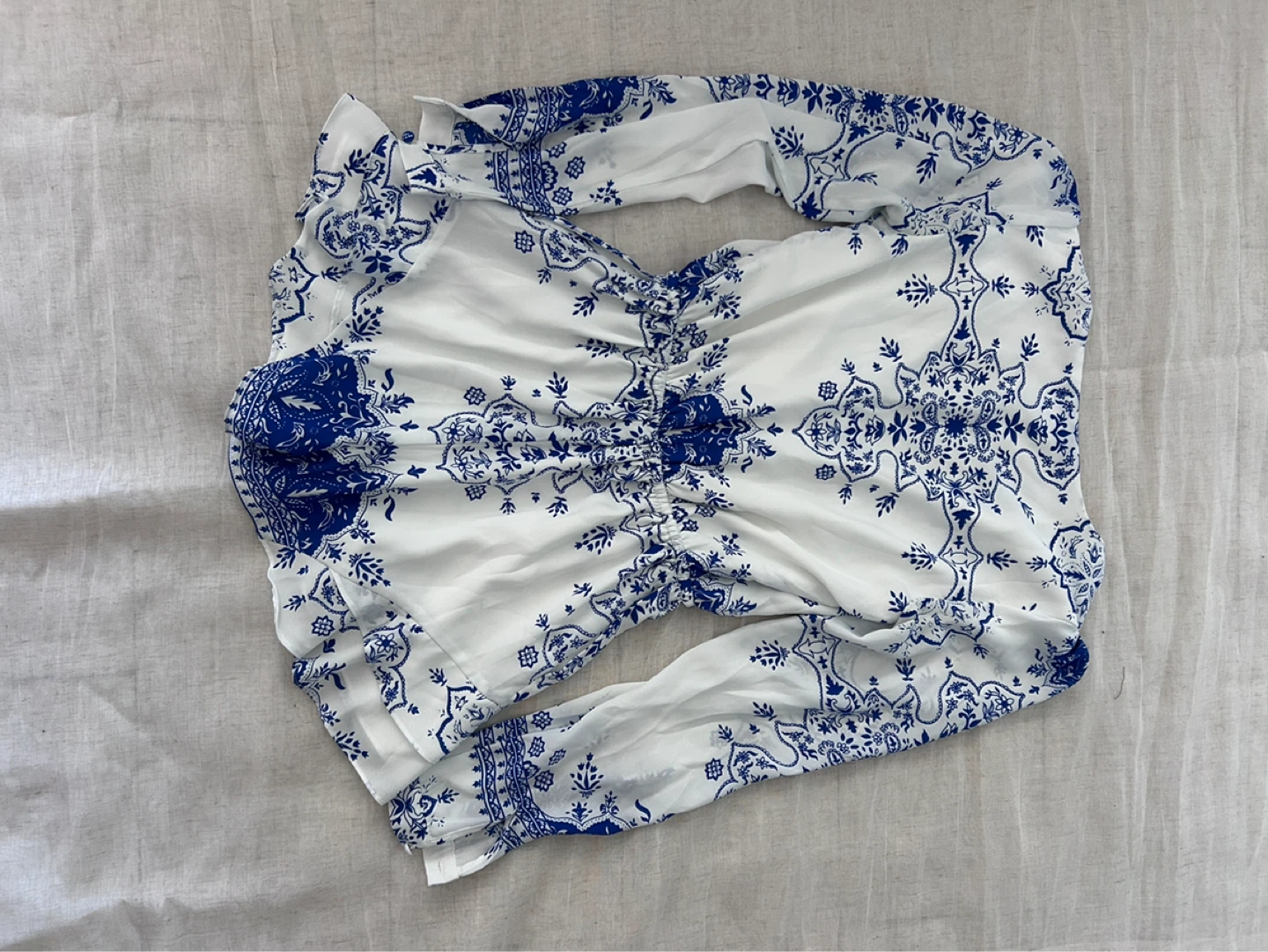 White & Blue Patterned Romper - photo 4