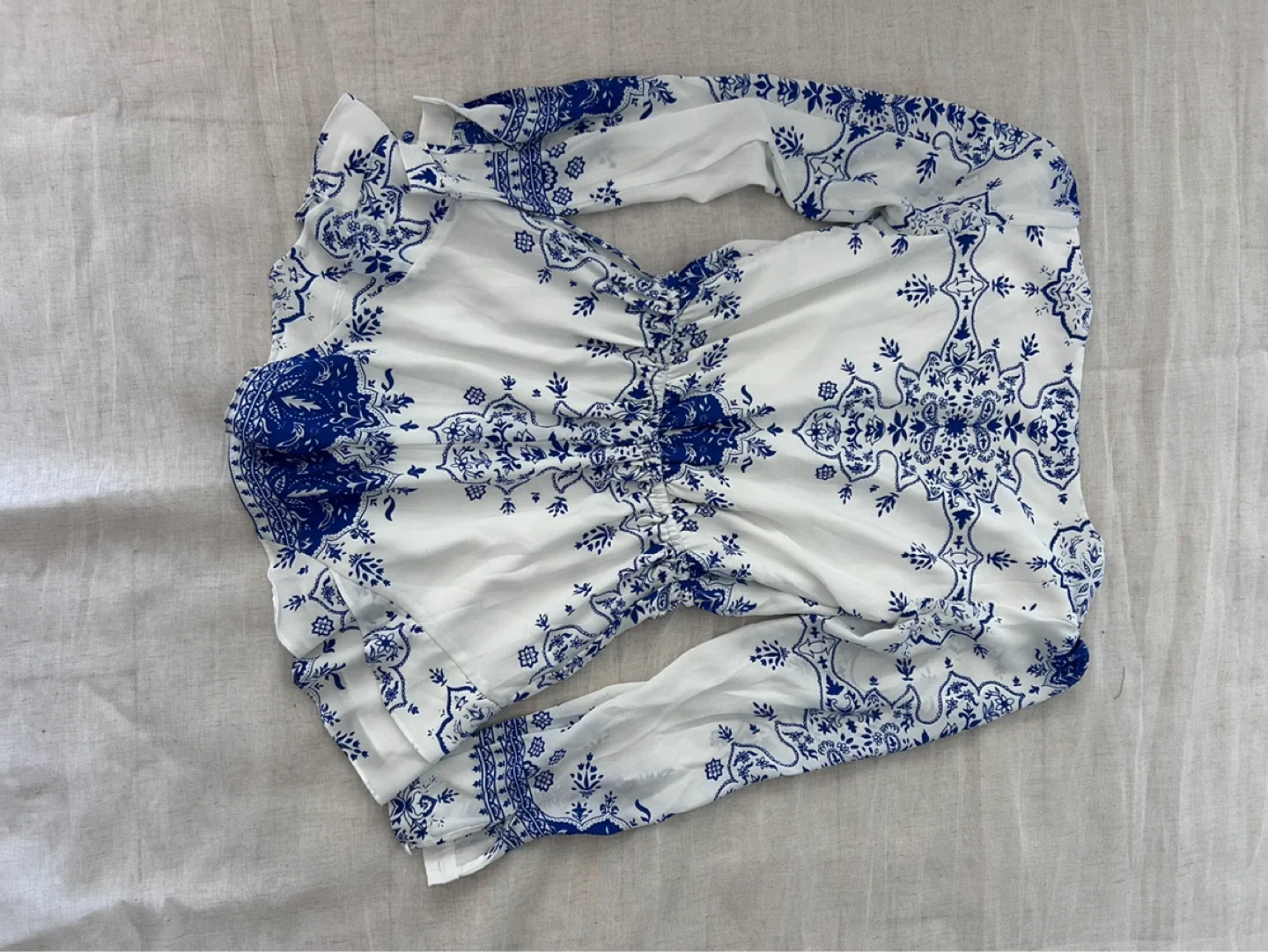 White & Blue Patterned Romper - photo 4