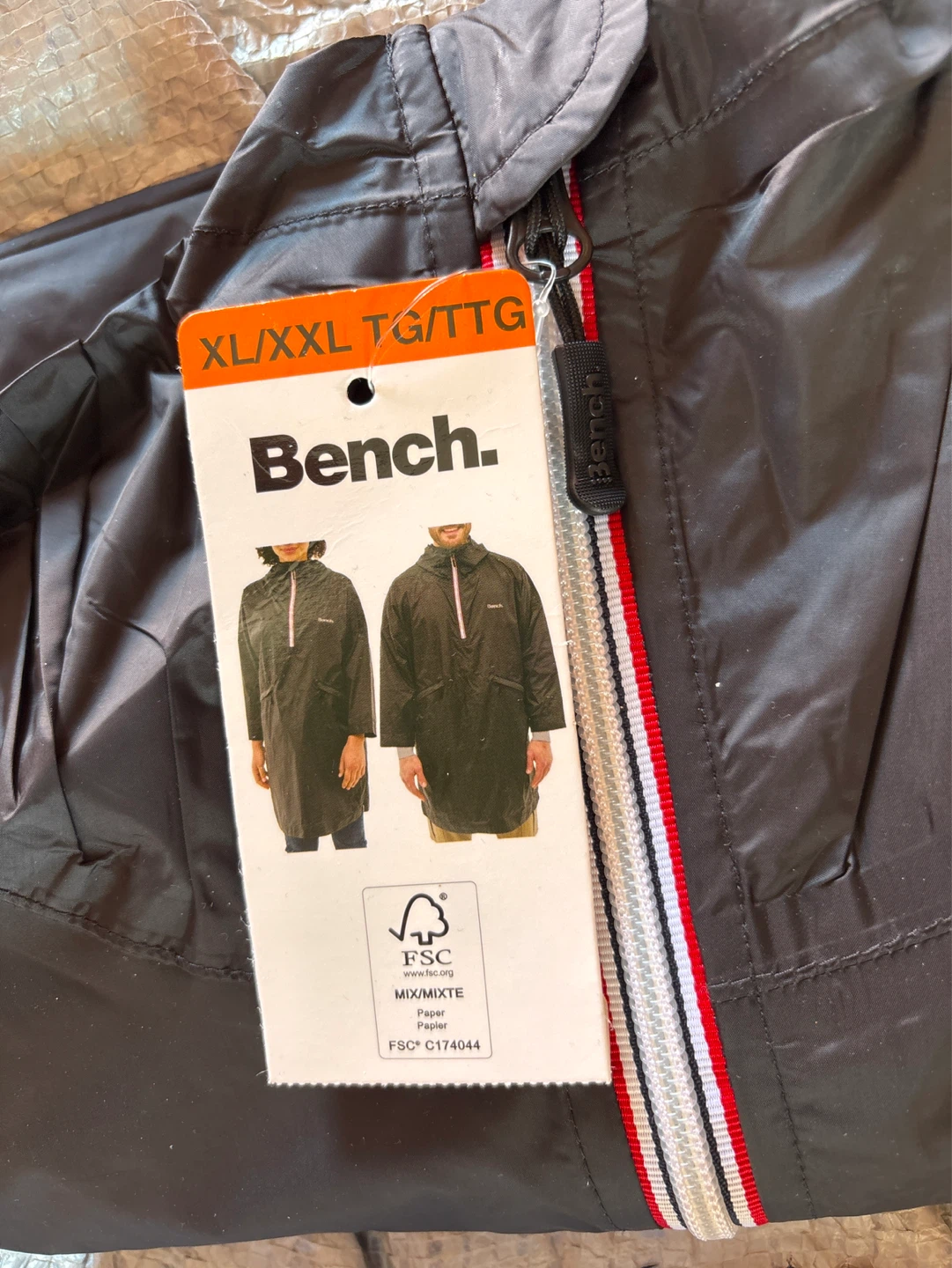 Unisex Bench. Black Rain Jacket XL/XXL - photo 2