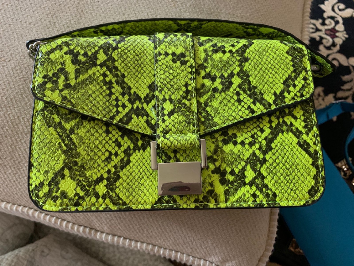 Neon Snakeskin Crossbody Bag