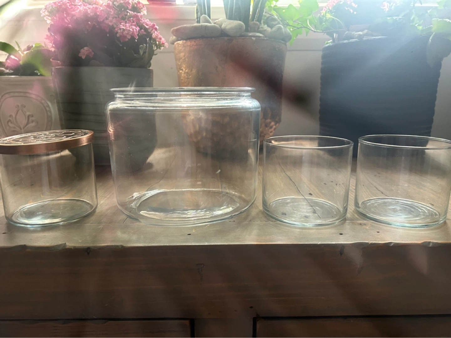 Set of 4 Glass Jars - great for organizing and storage!