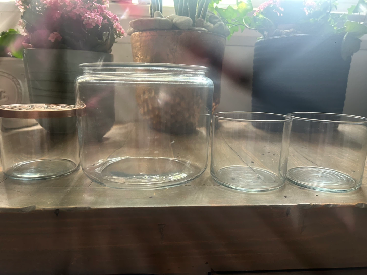 Set of 4 Glass Jars - great for organizing and storage! - photo 4