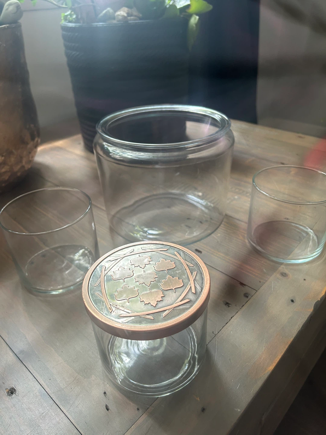 Set of 4 Glass Jars - great for organizing and storage! - photo 5