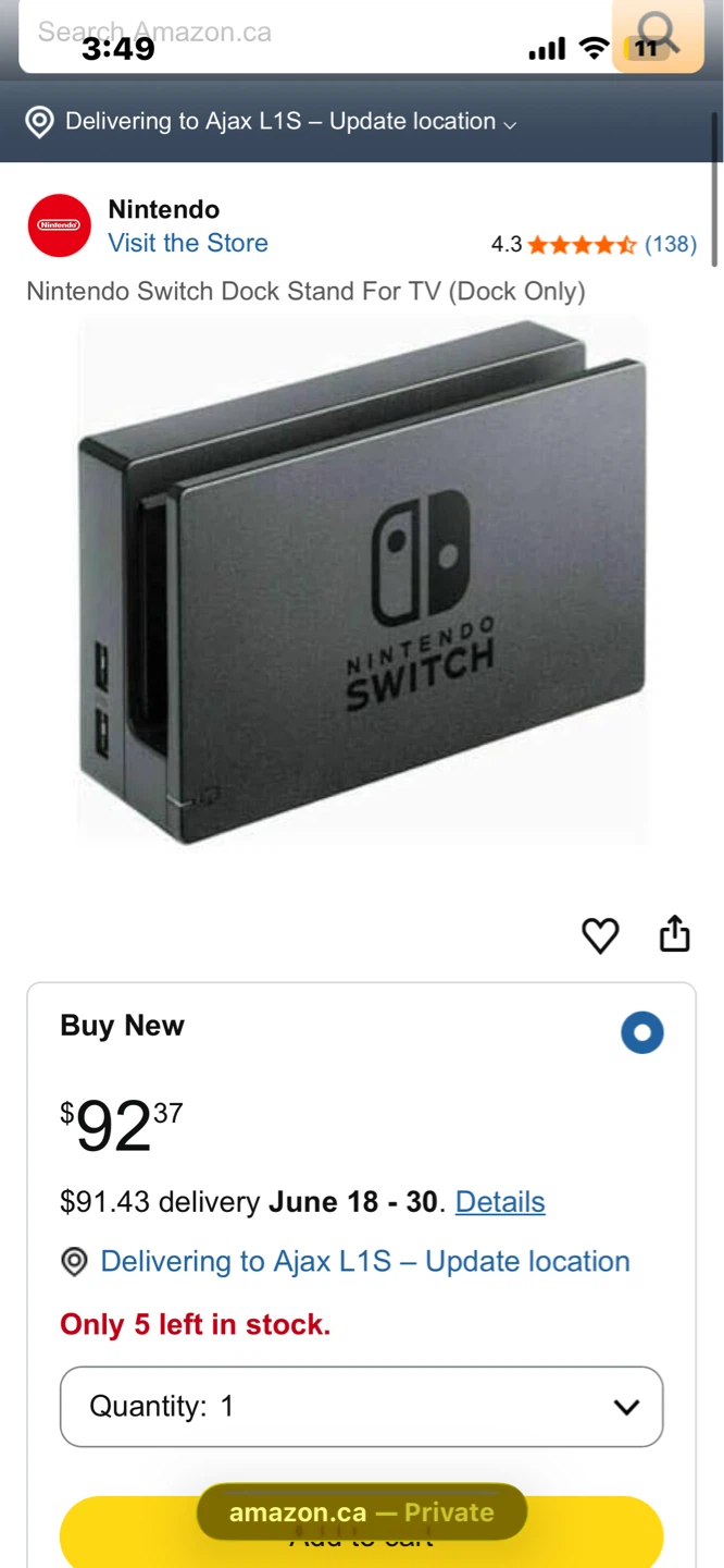 Nintendo Switch Dock Stand For TV - photo 4