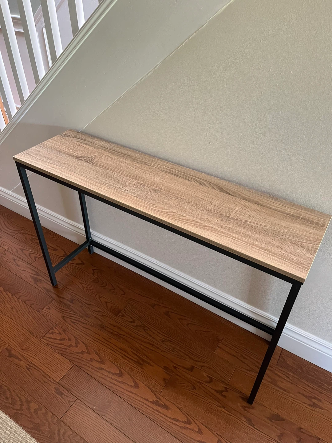Slim Console Table with Wood Top - photo 2