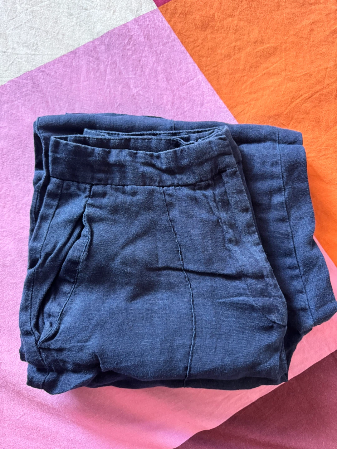 Dark Blue Linen Pants