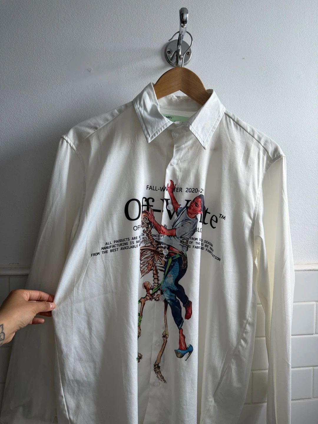 OFF-WHITE "Main Label" Skeleton Graphic Button-Up Shirt
