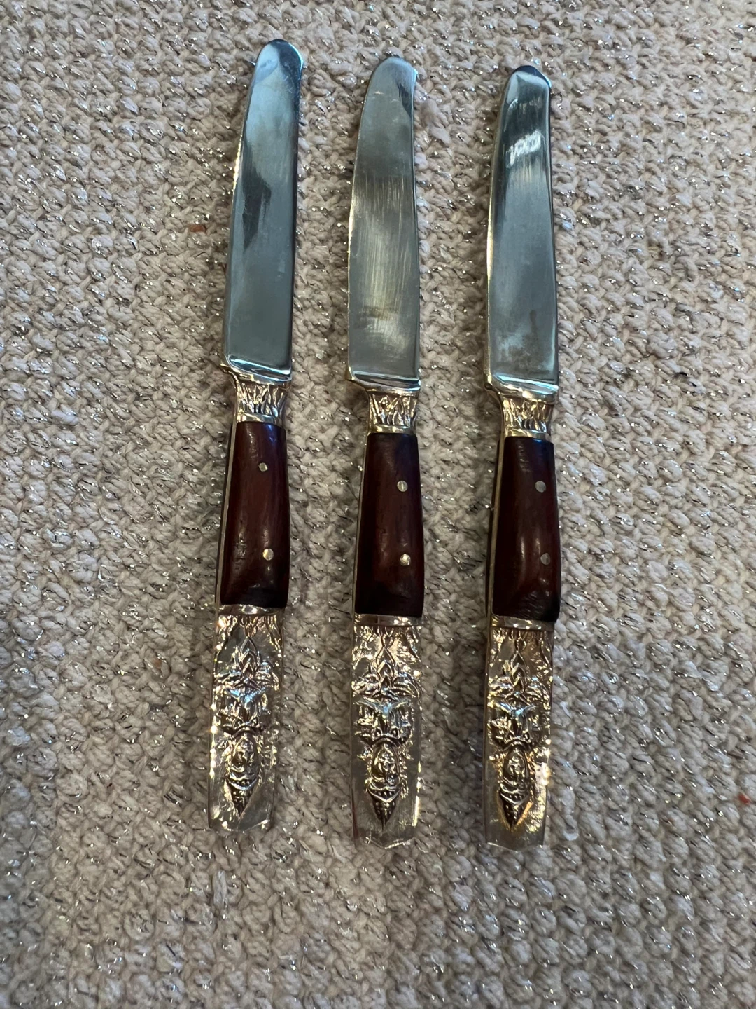 Vintage Thai Bronze & Rosewood Butter Spreaders/Knives - photo 2