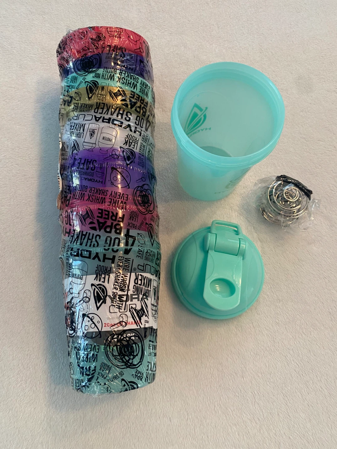 HydraCup Shaker Bottle 4 Pack - Assorted Colors