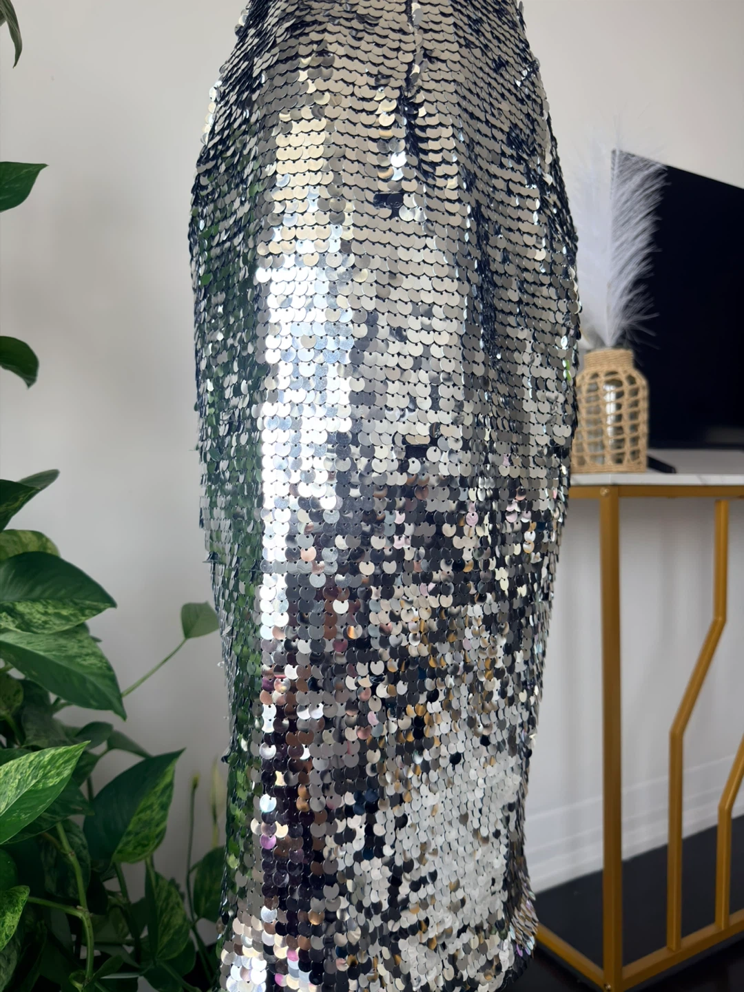 Silver Sequin Pencil Skirt - photo 2