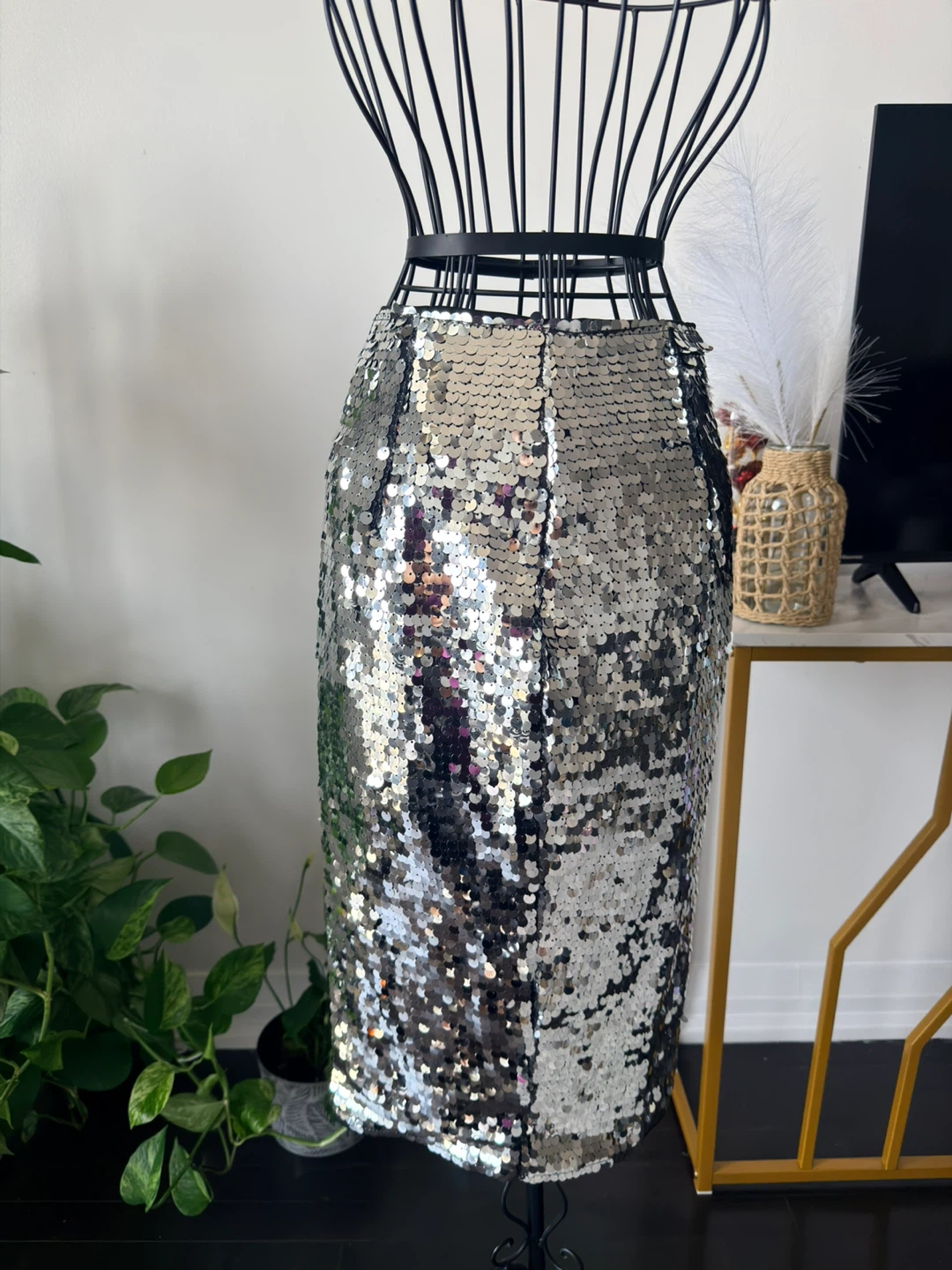 Silver Sequin Pencil Skirt - photo 3