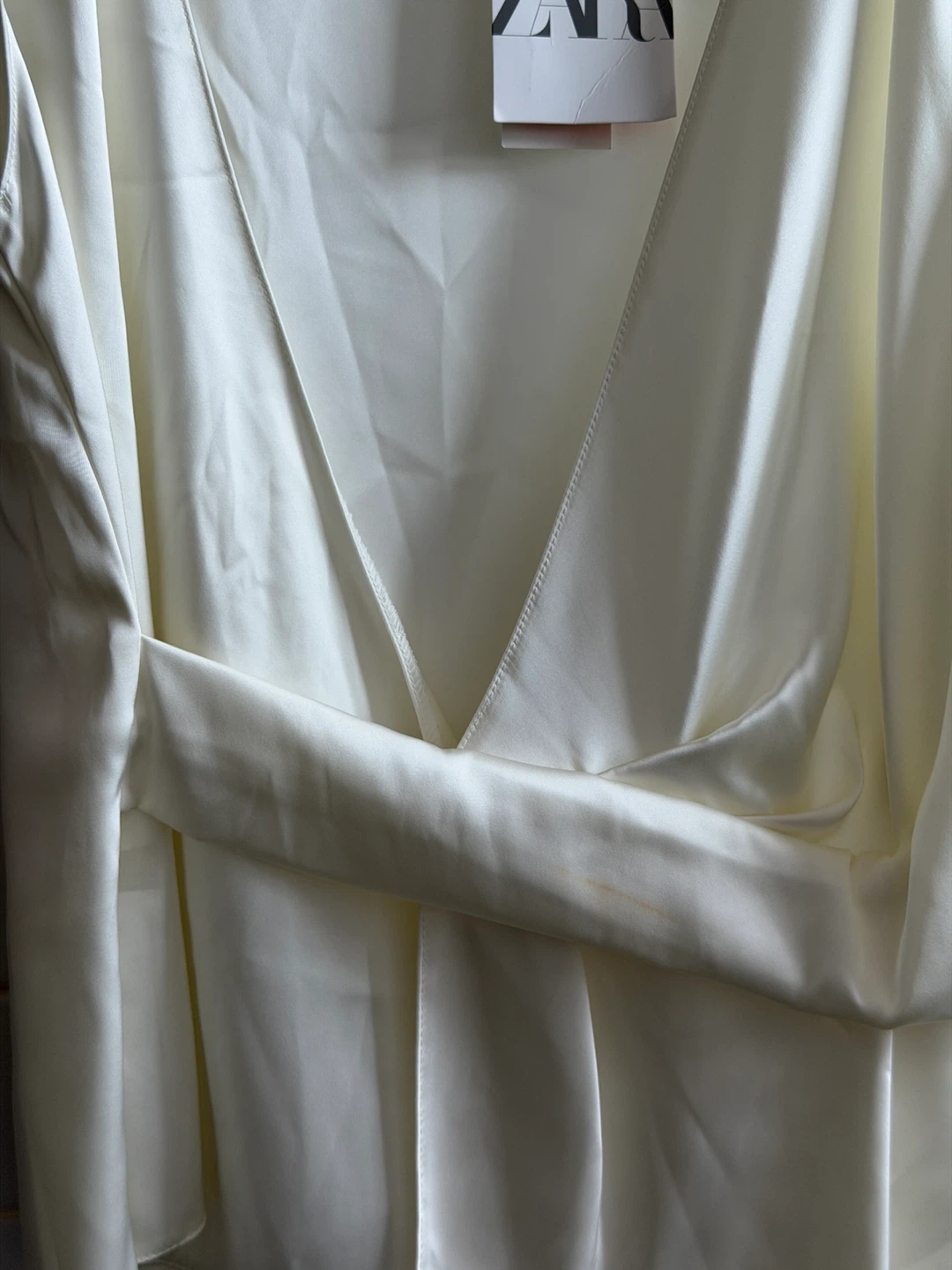 ZARA Sleeveless Drape Front Top Ivory - photo 2