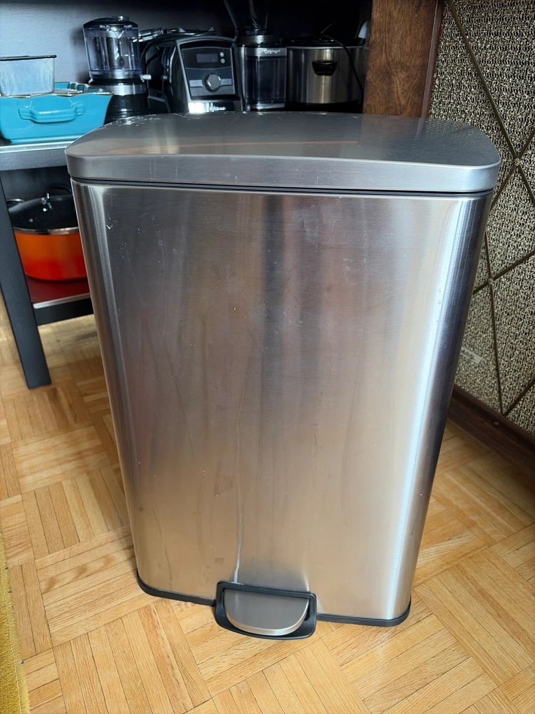 Stainless Steel Soft Close Garbage Bin with Pedal
