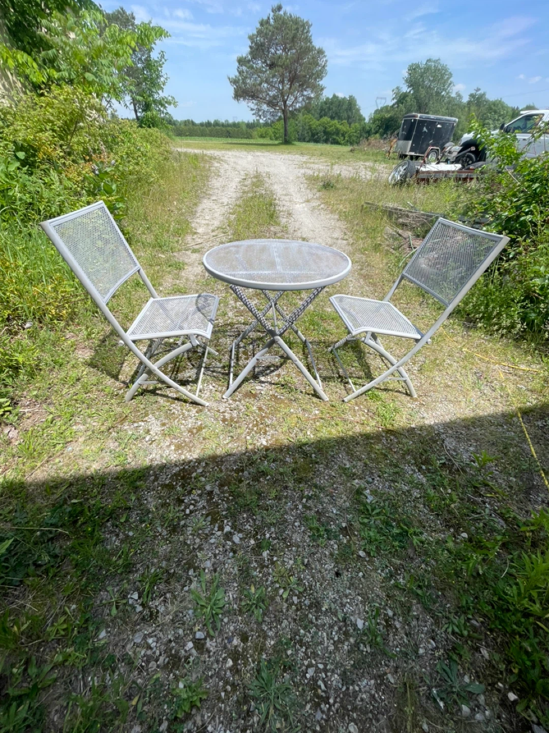 3 Piece Steel Bistro Set