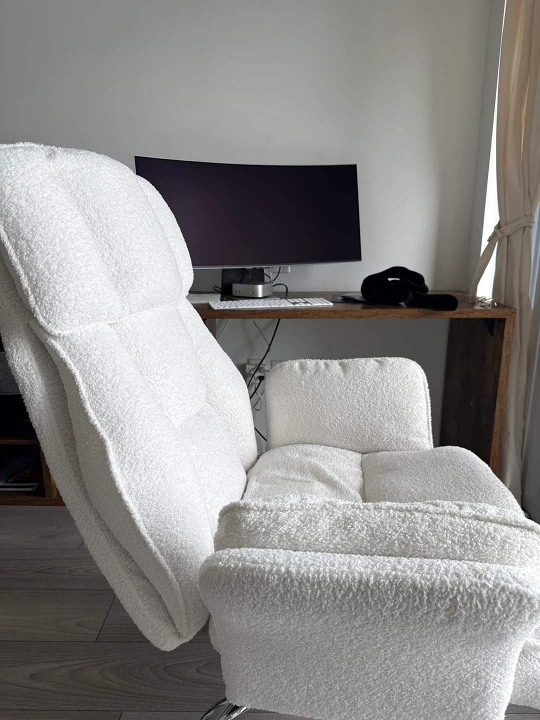 White Teddy Bear Fleece Office Chair - photo 2