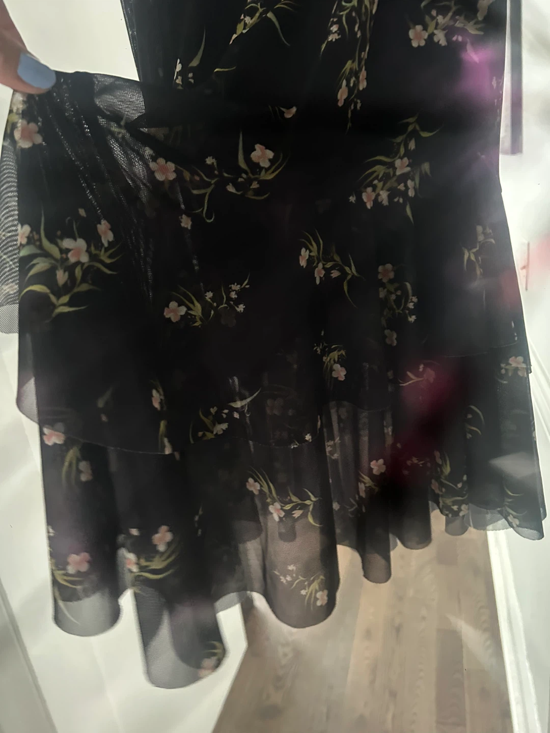 Zara Floral Print Sheer Mesh Maxi Skirt - photo 2
