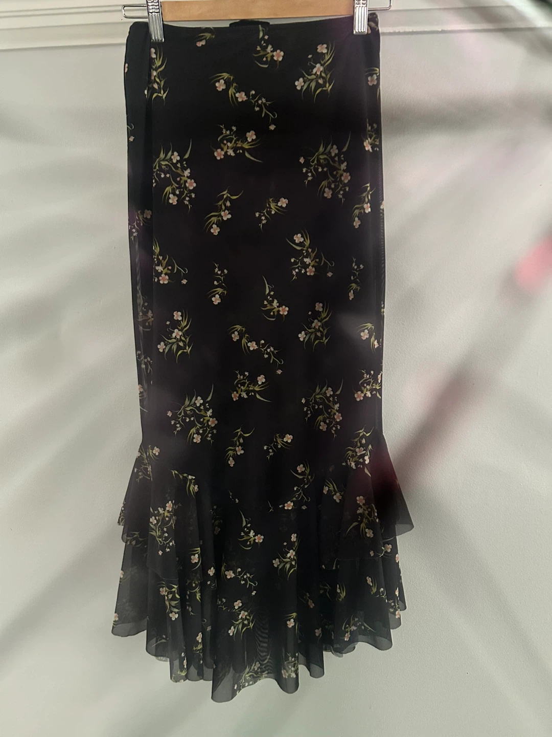 Zara Floral Print Sheer Mesh Maxi Skirt - photo 4
