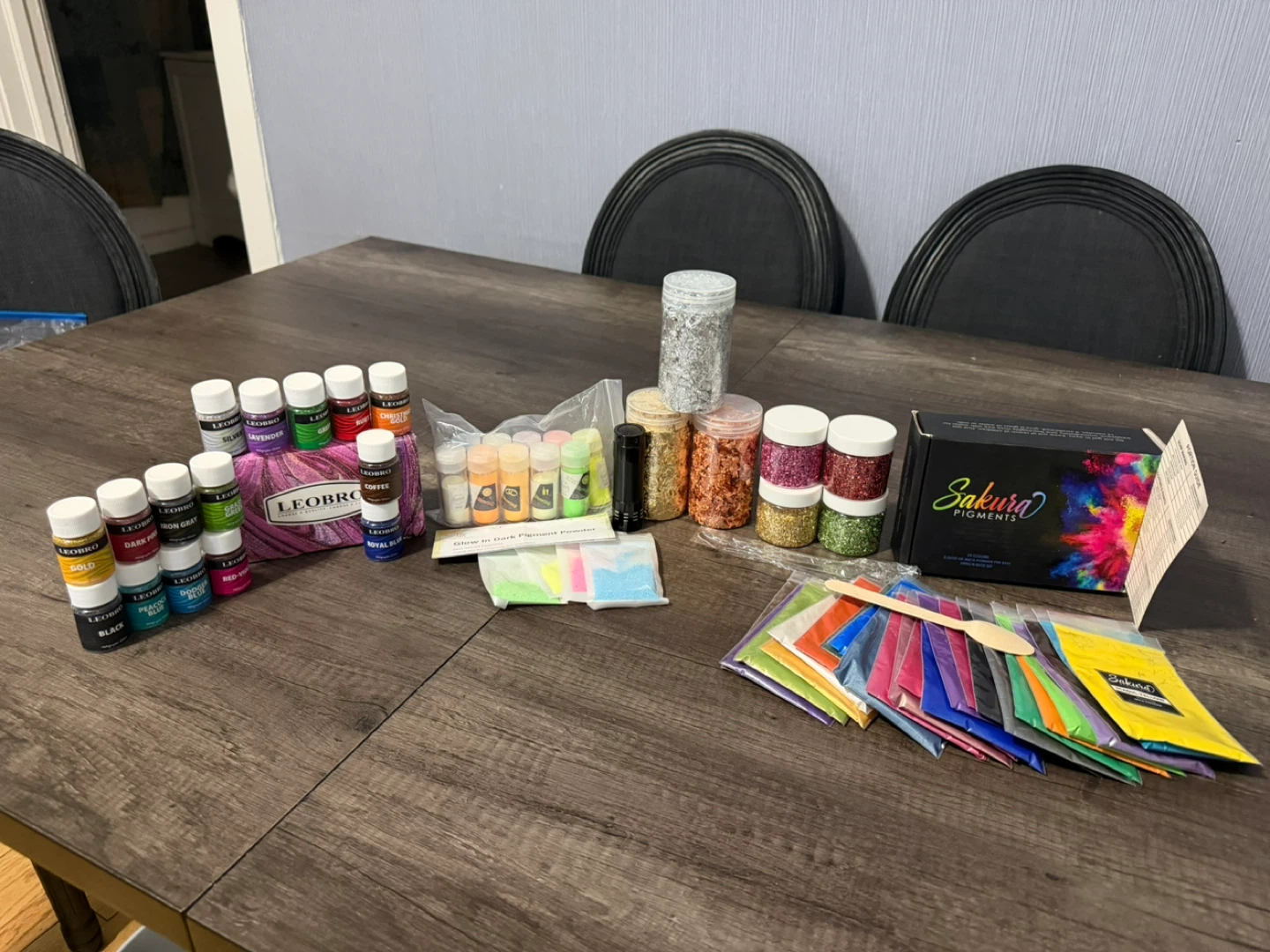 Resin Craft Molds, Pigments, Beads, and Stickers Bundle