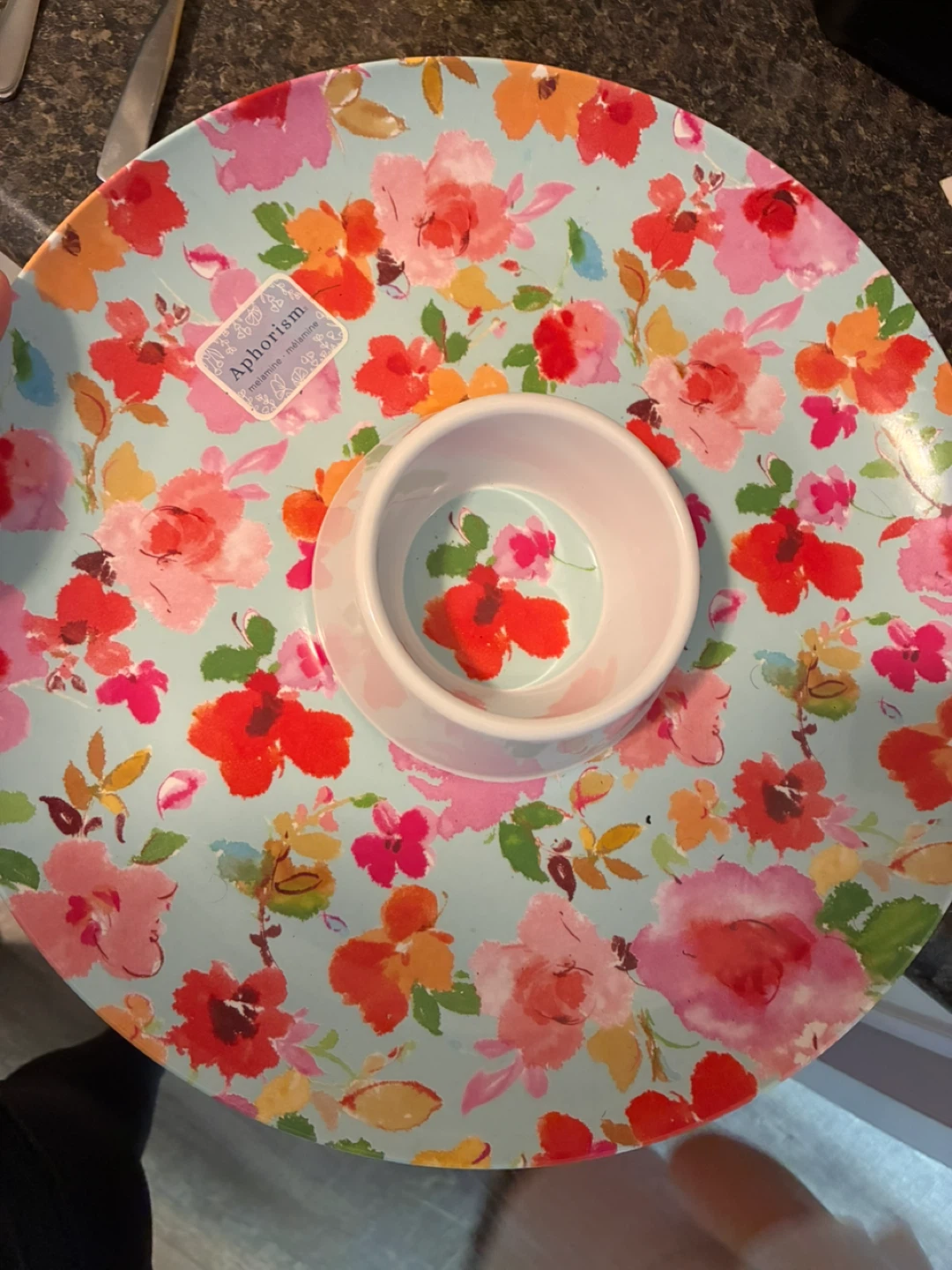 Aphorism floral chip and dip platter