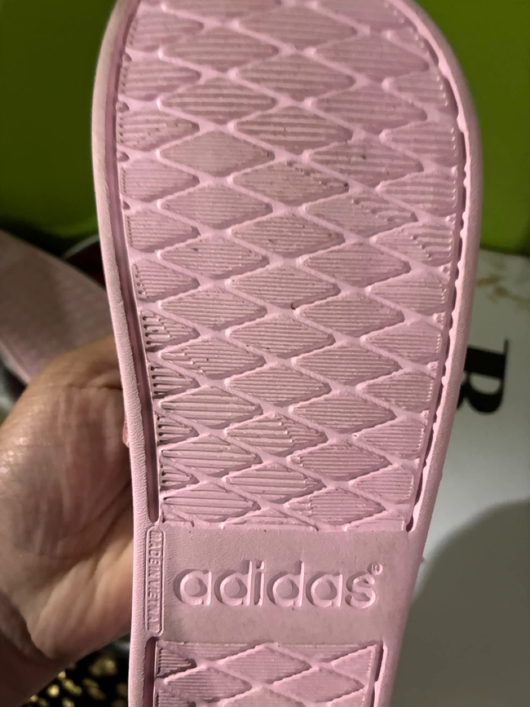 Pink Adidas Slides with Glitter - photo 2