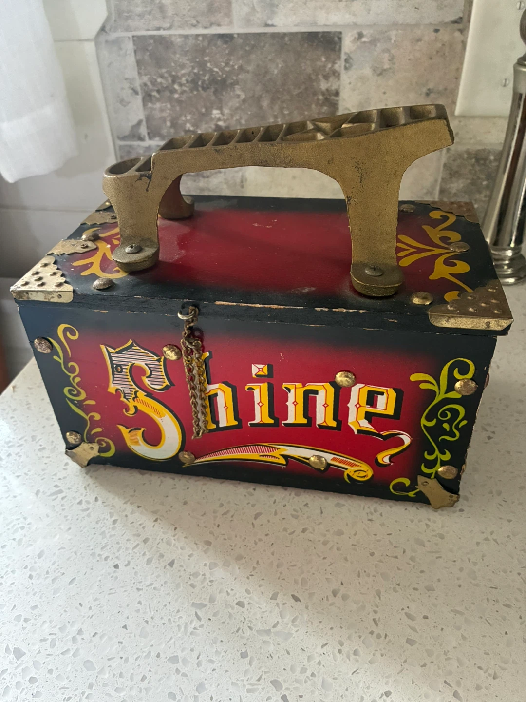 Vintage "Shine" Wooden Storage Box