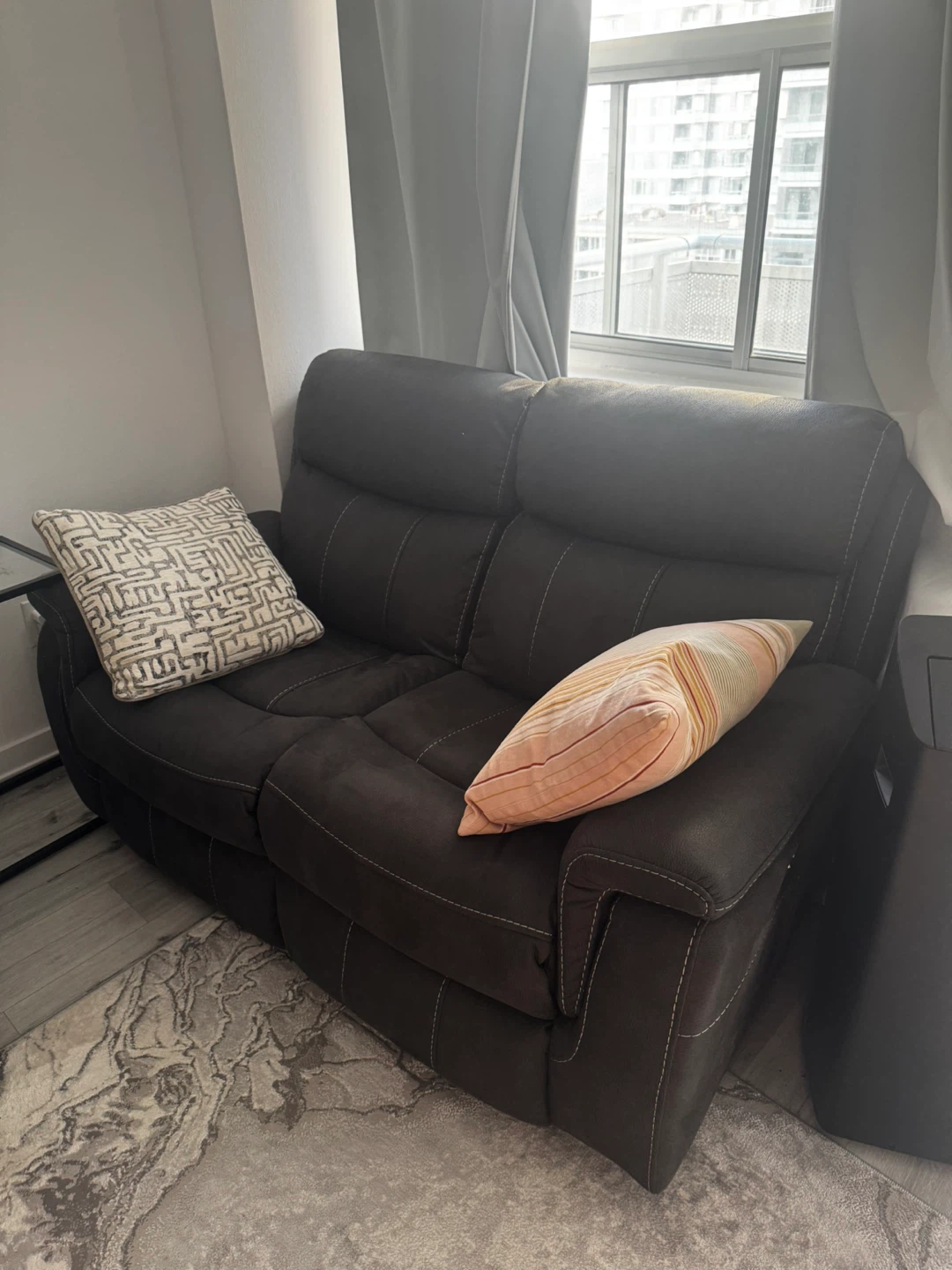 Dark Brown Reclining Sofa - photo 5